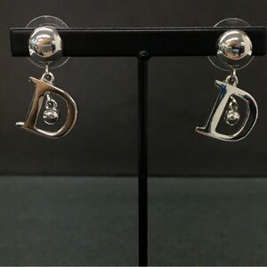 Dior Silver Tone Pierced Earrings